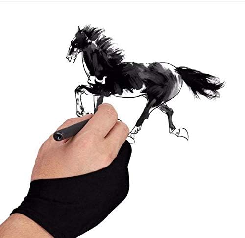 VNDEFUL Two Finger Drawing Gloves Digital Plate Anti-Collision Special Glove Writing Drawing Gloves Two Finger Gloves