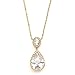 Mariell Cubic Zirconia Bridal Necklace, Bold Teardrop Design with Genuine Gold Plating, Pendant Necklace for Weddings, Brides, Prom, Homecoming and Mother of The Bride