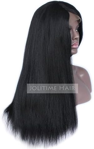 Jolitime Hair Light Yaki Lace Front Wigs Synthetic Black Color Synthetic Wigs For Black Women 18Inch