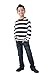 Largemouth Child/Teen Long Sleeve Striped Shirt Black and Grey