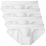 David Archy Men's 4 Pack Wide Waistband Bikini Briefs(S,White-Modal)