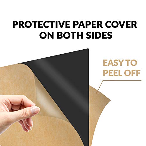 SimbaLux Acrylic Sheet Black Opaque Cast Plexiglass 12” x 12” Square Panel 1/4” Thick (6mm) Plastic Plexi Glass Board with Protective Paper for Signs, DIY Display Projects, Craft, Easy to Cut