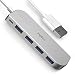 Inphic High-Speed Portable 4 Ports USB Hub 3.0 Aluminum with Micro-USB Powered Port