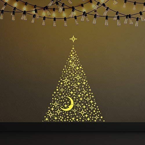 WALPLUS 120x90cm Wall Stickers Moon & Stars Glow in The Dark Tree Mural Art Removable Self-Adhesive Decals Vinyl Home Decoration DIY Living Bedroom Decor for Children Boys Girls Kids Room Gift Ideas