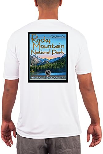 American Backcountry Men's Rocky Mountain National Park UPF 50+ Performance Short Sleeve T-shirtLarge White