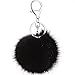 CHMING Cute Genuine Rabbit Fur Ball Pom Pom Keychain for Car Key Ring Handbag Tote Bag Pendant