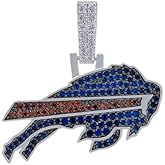 GLD Officially licensed NFL Sports Team Logo Pendant - Gold Plated Iced Out Football Necklace Charm