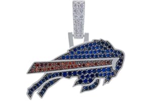 GLD Officially licensed NFL Sports Team Logo Pendant - Gold Plated Iced Out Football Necklace Charm