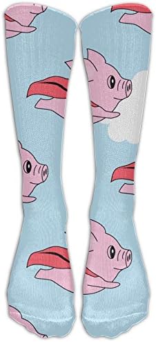 Flying Pig Sweat Uptake Thick Faster Recovery Athletic Outfit POP Excellent Men Women Knee High Compression Socks Knee Socks For Athletes Date Halloween Thanksgiving Christmas