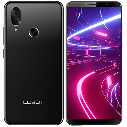 CUBOT Unlocked Android Phones, X19 Unlocked Cell Phone, 5.93" FHD Display, 4G Dual SIM Phone Unlocked, 4GB+64GB, 4000mAh, Face ID, Fingerprint, Black