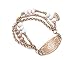 BAIYI Medical Alert ID Bracelet Rose Gold Filled Beads Cuff Wrap Bangle for Women Free Engraving