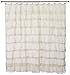 Carnation Home Fashions Carmen Crushed Voile Fabric Shower Curtain, Ivory, 70 in x 72 in.