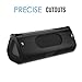 MoKo Carrying Case for OontZ Angle 3XL, Portable Speaker Cover PU Leather Protective Bag Sleeve Skins, with Holding Strap & Carabiner, Black