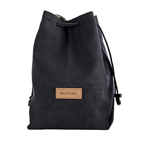 BEIYANG Drawstring Bag Mirrorless Camera Case, Waterproof DSLR Bag Soft Portable Lens Case Gadget for Traveling Outdoor and Canon Nikon Sony Pentax Olympus Polaroid Shockproof Yellow Green Black