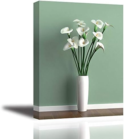 Piy Painting Canvas Painting of Beautiful White Flowers Wall Artwork Flower Prints Modern and Popular Home Decor Framed Paintings for Living Room Bedroom Walls Decoration Ready to Hang from 30x40cm