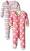 Gerber Baby Girls 2 Pack Footed Sleeper, hearts/Stripes, 12 Months