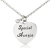 Special Auntie necklace gift boxed - with diamante charm - necklace length is adjustable