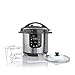 Elite Platinum EPC-813 Maxi-Matic 8Qt Electric Pressure Cooker with Glass Lid and 2 Racks, Black (Stainless Steel)