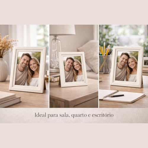 Kit com 2 Porta Retrato - Retratos 10cm x 15cm em MDF Com Moldura Decorada Ideal Para Suas Fotos Pode Colocar em Salas Escritorios Quartos Elegante Premium