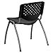 Flash Furniture HERCULES Series 880 lb. Capacity Black Plastic Stack Chair with Titanium Gray Powder Coated Frame