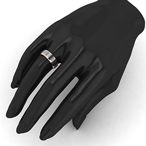 Ehering für Herren aus Wolframkarbid, 8 mm, mit abgeschrägten Kanten, hochglanzpoliert und für bequeme Passform gebürstet – Bild 6