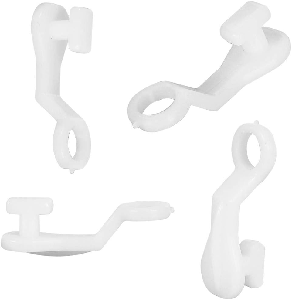 Stadux 50PCS Curtain Glider Hooks,Plastic Curtain Rail Track Gilders