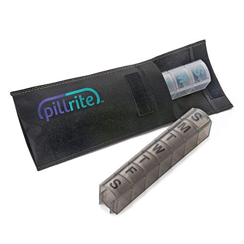 PillRite Medication and Supplement Pillbox Organizer, 3 ¾ in x 7 in