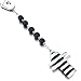 INBLUE Men's Stainless Steel Rubber Pendant Necklace Silver Tone Black Cross Virgin Mary 27 Inch Rosary Chain