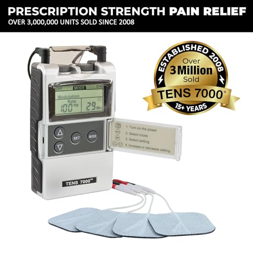 TENS 7000 Digital TENS Machine with Accessories - Muscle Stimulator Machine for Back Pain Relief, Sciatica, Neck, Nerve, Shoulder, Hip, Elbow, Muscle Pain Relief