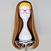 Miss U Hair Girl Long Wavy Light Orange Cosplay Costume Wig with Yellow Hairband Glass