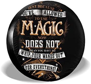 YaFuKeMao Universal Tire Cover Spare Tire Cover Fit for Travel SUV Camper Car Trailer Accessories, Harry Potter Spell Just Because Youre Allowed