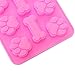 homEdge 2-in-1 Puppy Dog Paw and Bone Silicone Molds, Non-Stick Food Grade Silicone Molds for Chocolate, Candy, Jelly, Ice Cube, Dog Treats (Set of 4PCS Pink)