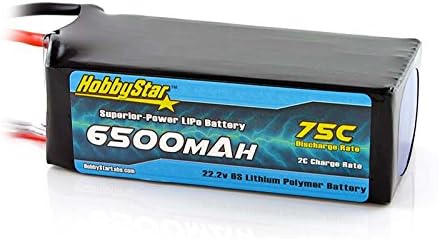 HobbyStar 6500mAh 22.2V, 6S 75C LiPo Battery, EC5 Plug
