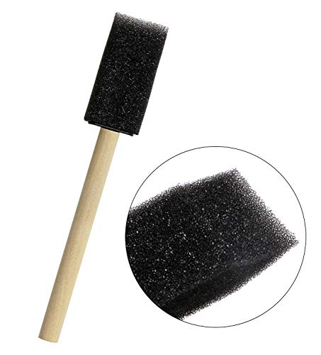 Tupalizy 1 Inch Sponge Brushes for Kids Painting DIY Crafts Foam Paint Brush with Wooden Handles for Staining Stencils Art Project Decoupage Acrylics Varnishes Enamel Wood Smooth Surface (5PCS)