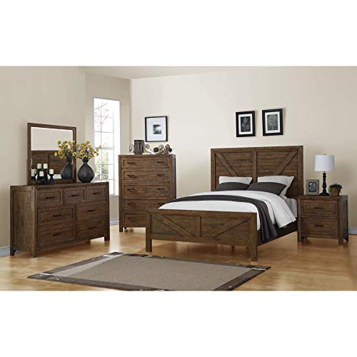 Artum Hill TA17-06 Dresser Queen Upholstered Bed with Arch-Curved, Padded Headboard, and Platform-Style Base, Brown - Thumbnail 2