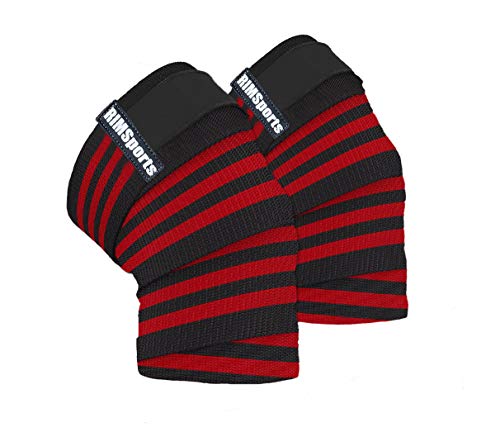 image for RIMSports Knee Wraps for Weightlifting, Powerlifting, Workout & Squats