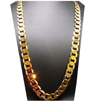 Gold Chain Necklace 10MM 24K Fashion 