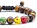 Hamoery Men Women 8mm Lava Rock Chakra Beads Bracelet Gifts for Boys Braided Rope Natural Stone Yoga Bracelet Bangle(Tiger Eye)