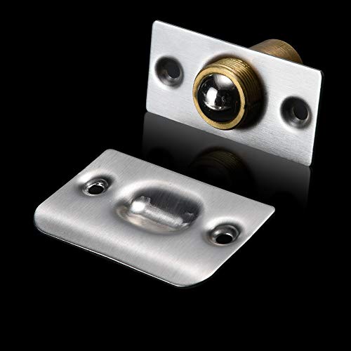 Mousike Cabinet/Closet Door Ball Catch,Stainless Steel Adjustable Ball Catch Door Hardware (Brushed Satin Finish 4 Pack)