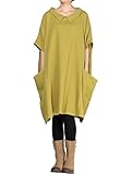 Mordenmiss Women's New Doll Collar Casual Top With Big Pockets XL Style 1-Green