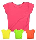 Girls Short Sleeved Block Colour Crop Top