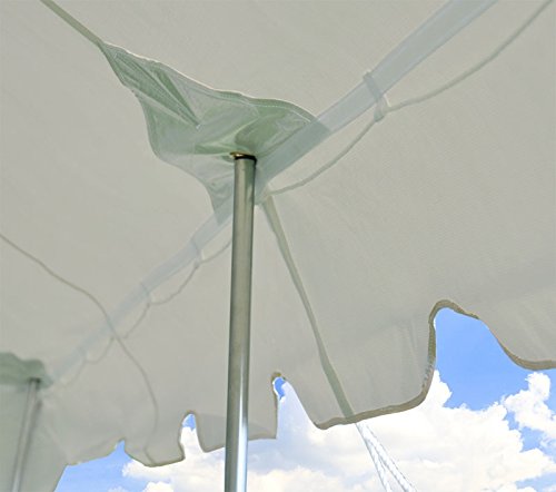 20-Foot 30-Foot Deluxe White Canopy Pole Complete Outdoor Party Tent Set Two Cathedral Sidewalls & Two Solid Sidewalls, Storage Bag, Stakes, Ropes Poles Weddings, Events, Parties