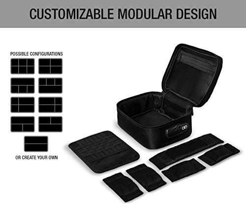 Smell Proof Case + Grinder Card | Durable Water Repellent Odor Proof Smell Proof Bag Container with Combination Lock for your Stash & Smelly Accessories: Pipe, Vape, Rolling Papers (Black)