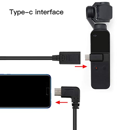 RCstyle Universal Type-C USB Extension Cord Female Connector Adapter Cable Compatible with DJI OSMO Pocket Accessories, 39 Inch
