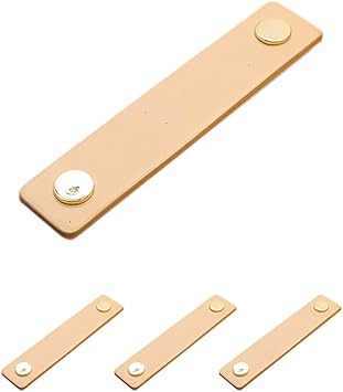 Demarkt 4er Lochdistanz 128mm Gold Ledergriff Möbelgriffe Türgriff