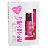 BLINGSTING Pepper Spray Keychain for Women Professional Grade Maximum Strength OC Formula 1.4 Major Capsaicinoids 12 Ft Effective Range Accurate Stream Self-Defense Accessory Designed for Women