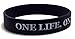 TheAwristocrat 6 Pack ONE Life, ONE Chance. NO Regrets Inspirational Silicone Wristband Rubber Bracelet (Black, X-Large (8.5