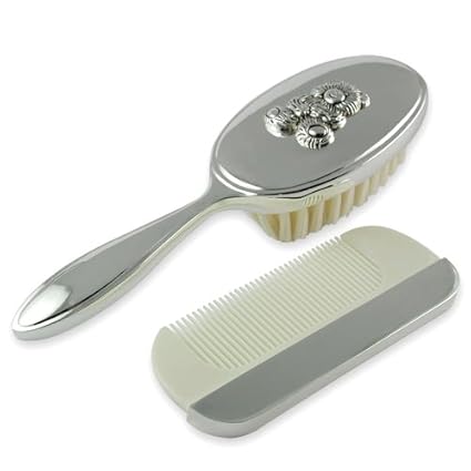 Baby Brush Comb Set Silver Plated Hair Boy Girl Christening Gift