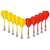 10pcs Replacement Durable Safe Plastic Wing Magnetic Darts Bullseye Target Game Toys (Red Yellow)