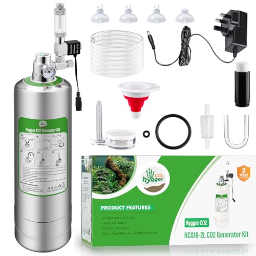 5L Aquarium CO2 Generator System Carbon Dioxide Reactor Kit, co2 Aquarium kit diy co2 kit for aquarium with Regulator Solenoid Valve, bubble counter for Aquarium Planted tank 60L to 300L